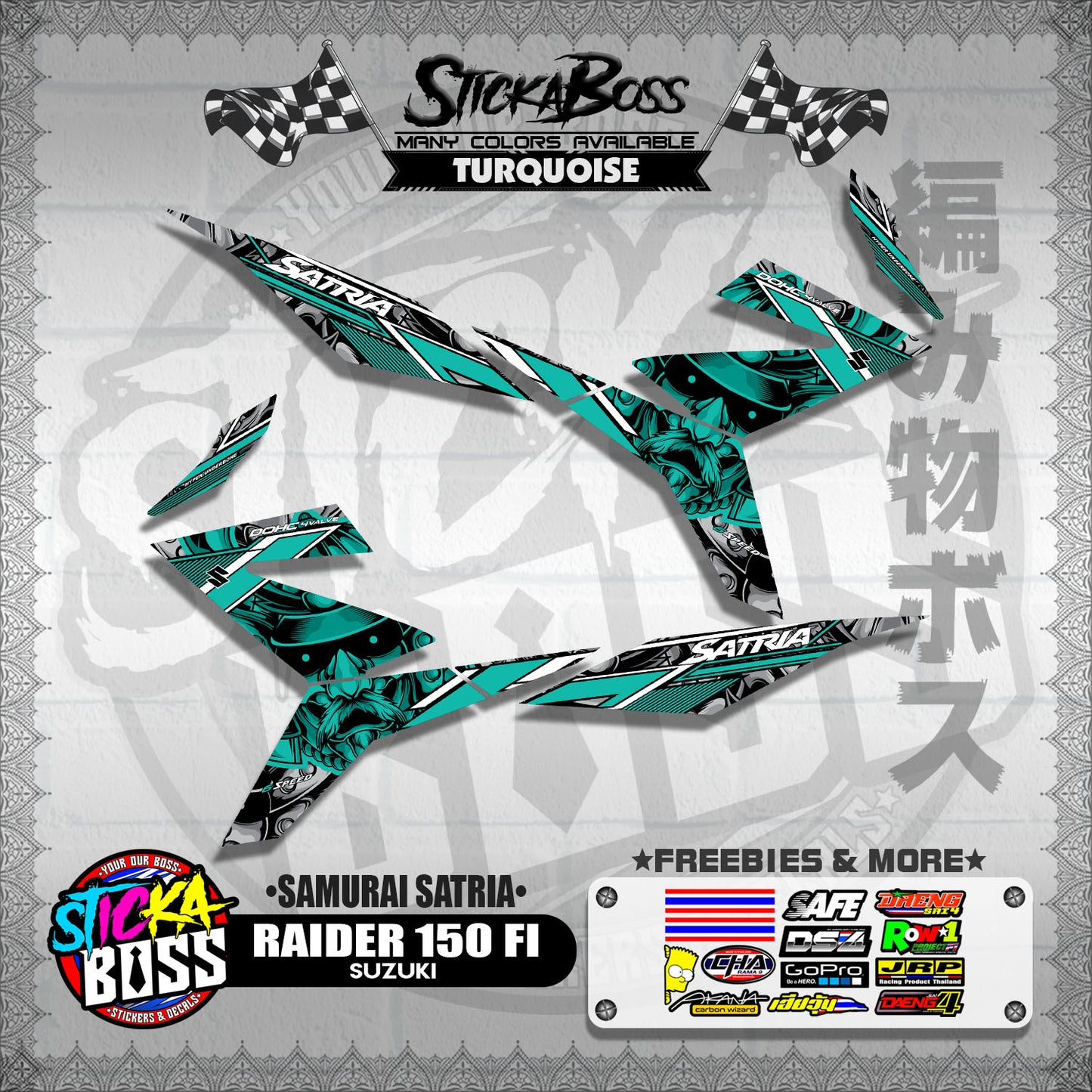 RAIDER 150 FI DECALS ( SAMURAI SATRIA )【WITH FREEBIES】