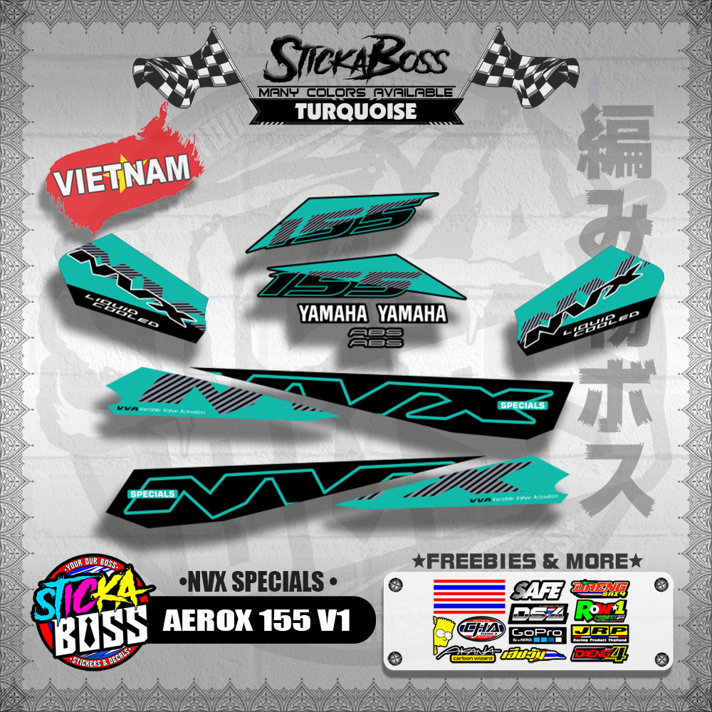 AEROX 155 V1 VIETNAM DECALS ( NVX SPECIALS )【WITH FREEBIES】