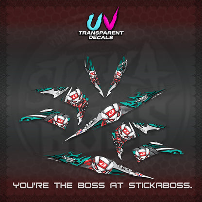 BEAT FI V2 UV TRANSPARENT DECALS (2026 NEW RCB 2.0 DESIGN) STICKER KITS BY STICKABOSS