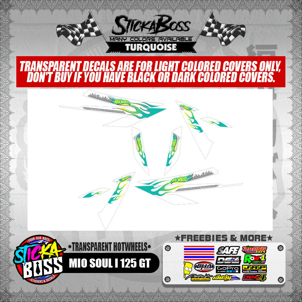 MIO SOUL I 125 GT DECALS ( TRANSPARENT HOTWHEELS )【WITH FREEBIES】