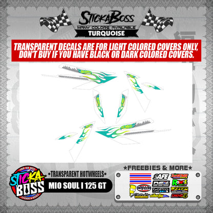 MIO SOUL I 125 GT DECALS ( TRANSPARENT HOTWHEELS )【WITH FREEBIES】