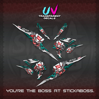 BEAT FI V3 UV TRANSPARENT DECALS (2026 NEW RCB 2.0 DESIGN) STICKER KITS BY STICKABOSS