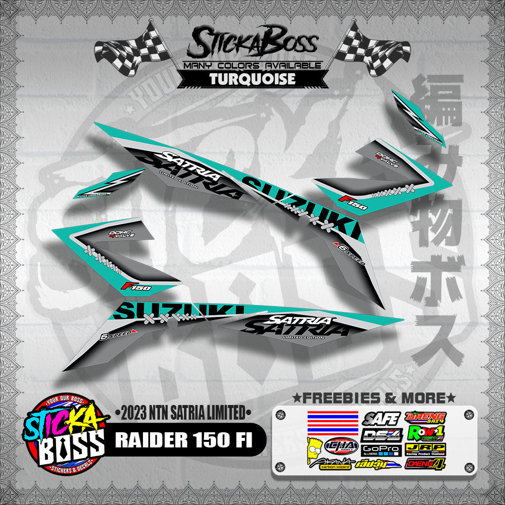 RAIDER 150 FI DECALS ( 2023 NTN SATRIA LIMITED )【WITH FREEBIES】