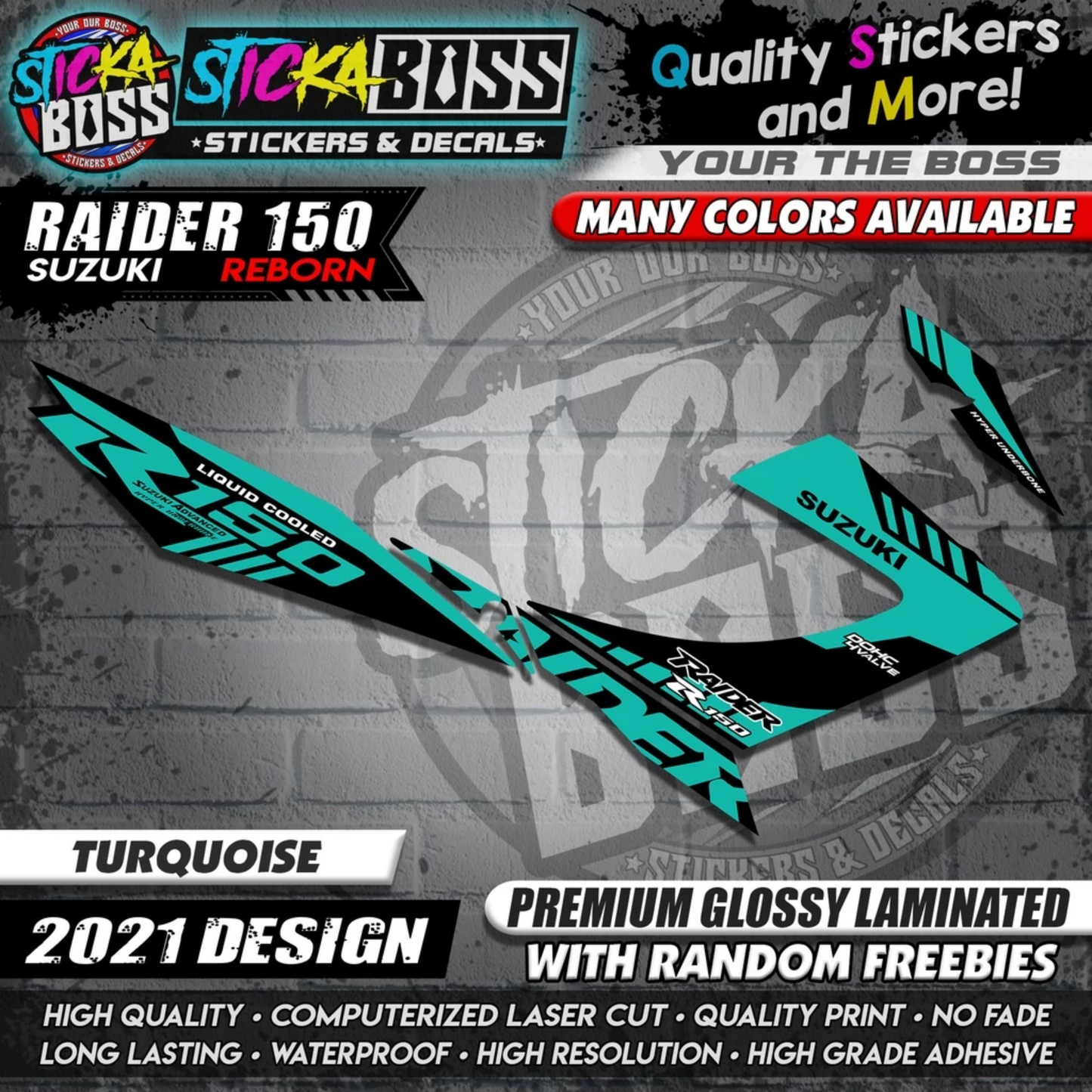 Suzuki Raider 150 Reborn Stock Decals ( 2021 Design )【WITH FREEBIES】