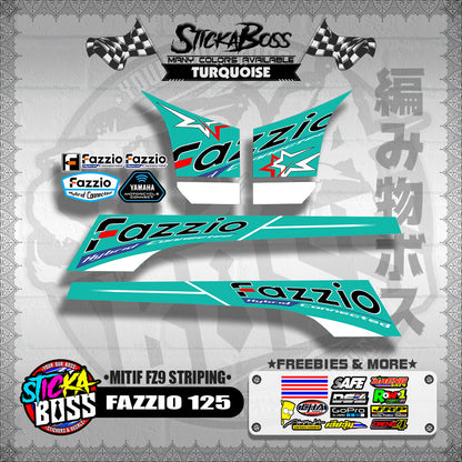 FAZZIO 125 DECALS ( MITIF FZ9 STRIPING )【WITH FREEBIES】