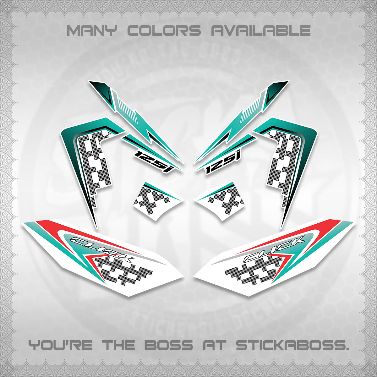 CLICK 125 V4 VIETNAM FOR WHITE DECALS (2026 TERBARU MOTIF DESIGN) STICKER KITS BY STICKABOSS