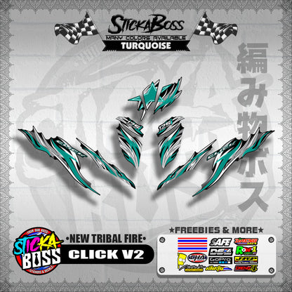 CLICK V2 DECALS ( NEW TRIBAL FIRE )【WITH FREEBIES】