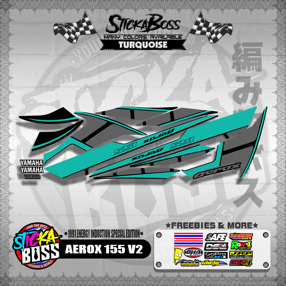 AEROX 155 V2 DECALS ( 1991 ENERGY INDUCTION SPECIAL EDITION )【WITH FREEBIES】