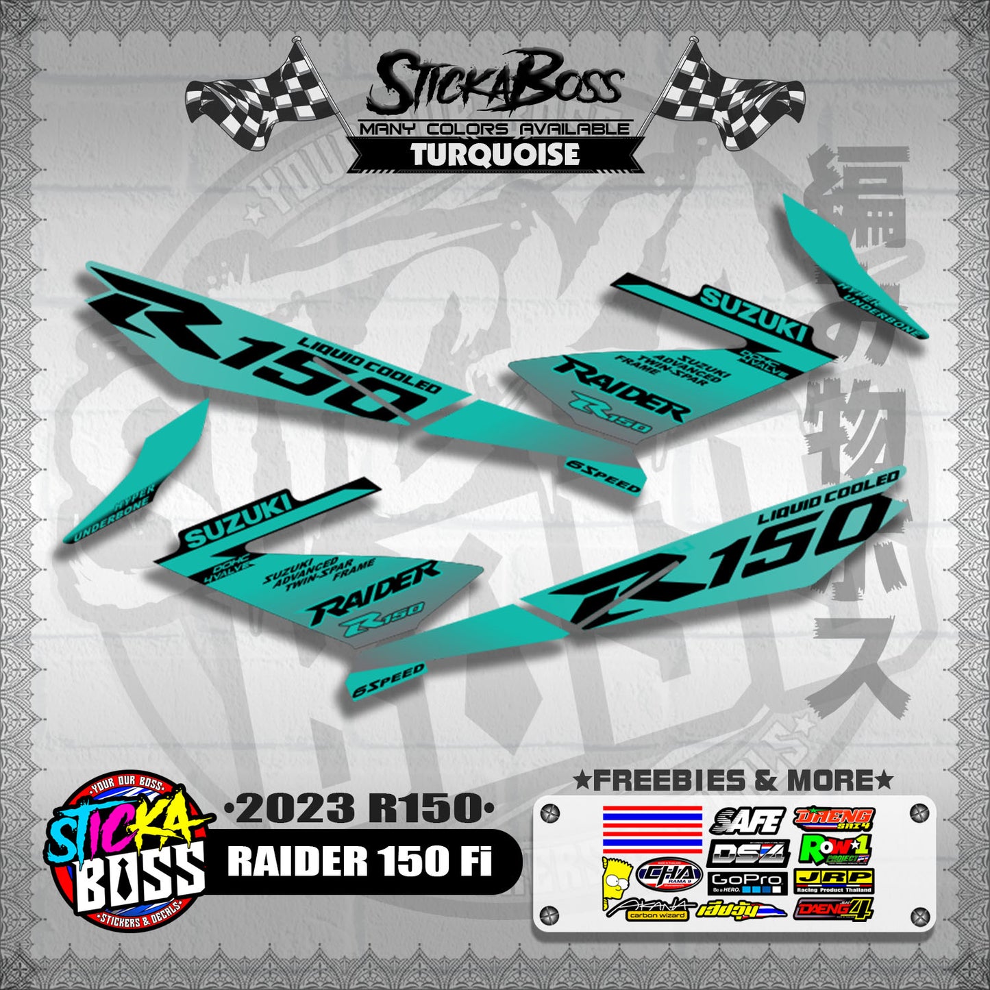 RAIDER 150 Fi DECALS ( 2023 R150 )【WITH FREEBIES】