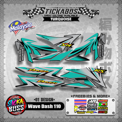 Honda Wave Dash 110 Malaysian Decals ( 01 Design ) Malaysia Concept【WITH FREEBIES】