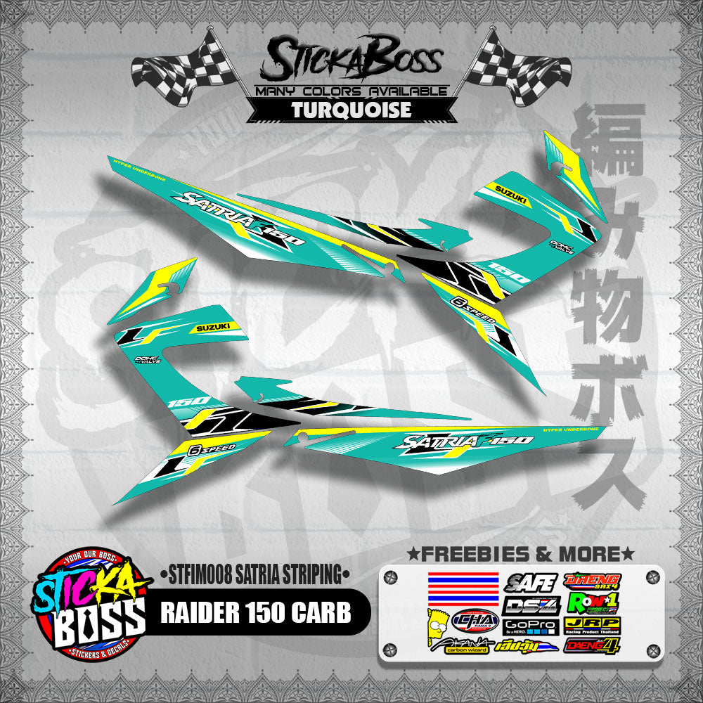 RAIDER 150 CARB DECALS ( STFIM008 SATRIA STRIPING )【WITH FREEBIES】