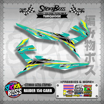 RAIDER 150 CARB DECALS ( STFIM008 SATRIA STRIPING )【WITH FREEBIES】