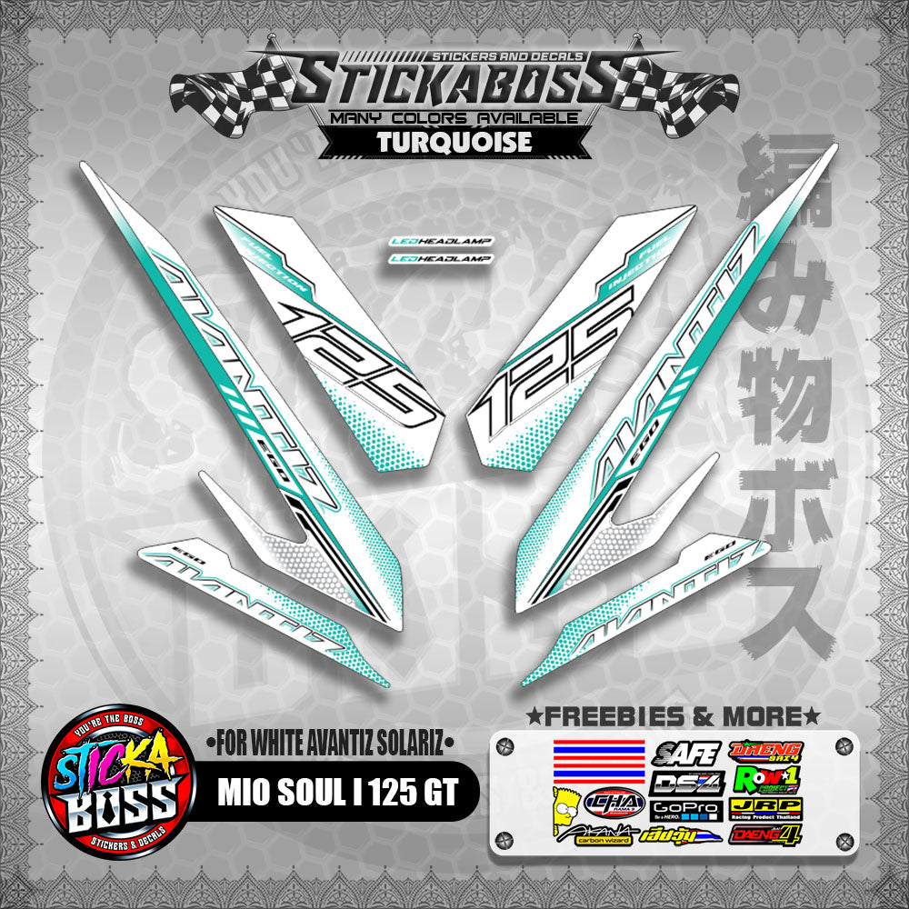 MIO SOUL I 125 GT STICKER DECALS ( FOR WHITE AVANTIZ SOLARIZ )【WITH FREEBIES】