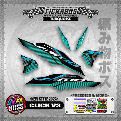 CLICK V3 MALAYSIAN CONCEPT STICKER DECALS ( NEW STYLE 2024 )【WITH FREEBIES】