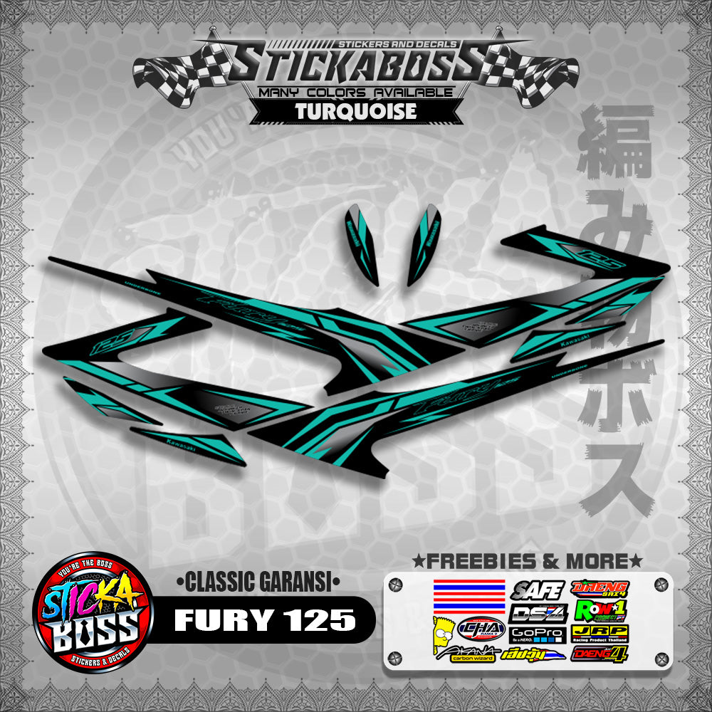 FURY 125 STICKER DECALS ( CLASSIC GARANSI )【WITH FREEBIES】