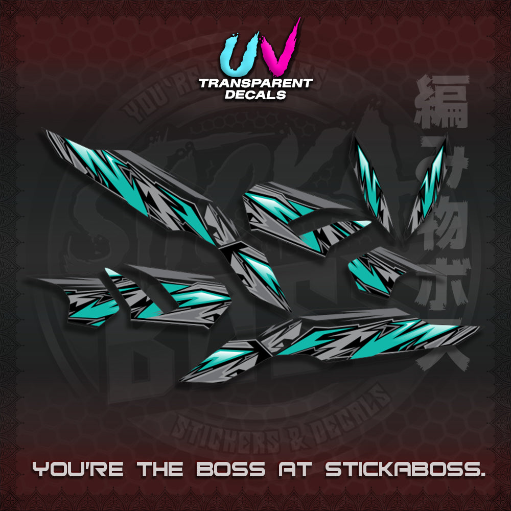 CLICK V3 INDO MALAY CONCEPT ( TRANSPARENT STRIPING NEW CUSTOM DESIGN ) STICKER DECALS By STICKABOSS