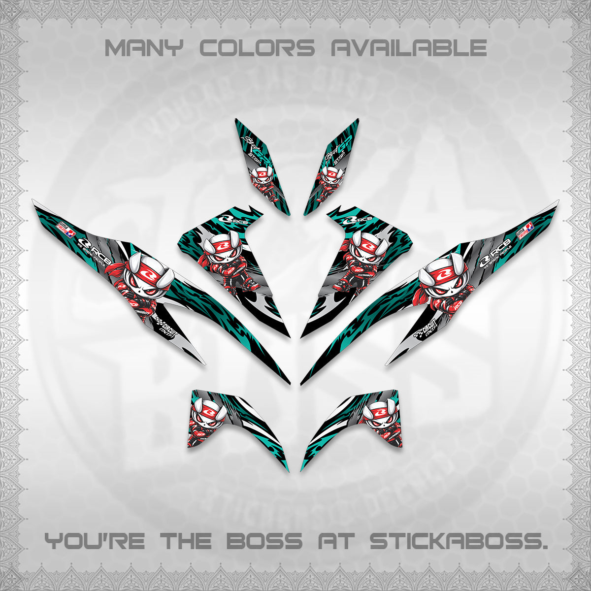 CLICK 125 V2 DECALS (2026 NEW RCB 2.0 DESIGN) STICKER KITS BY STICKABOSS