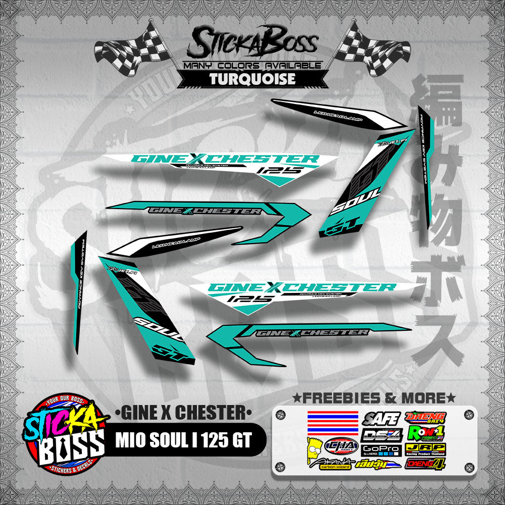 MIO SOUL I 125 GT DECALS ( GINE X CHESTER )【WITH FREEBIES】