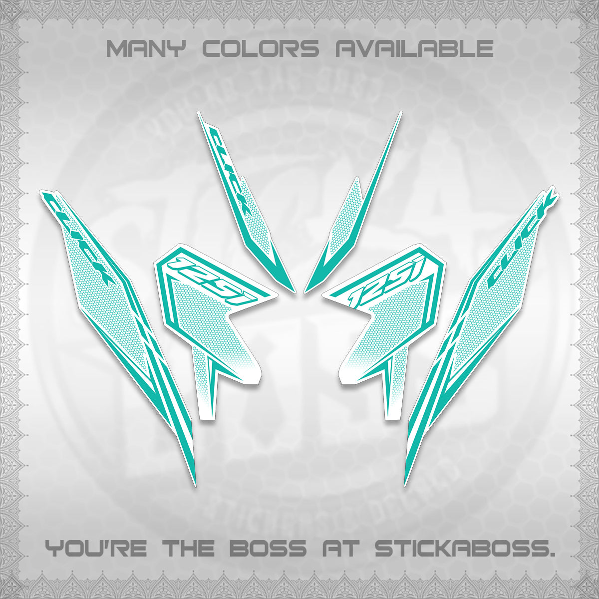 CLICK 125 V3 FOR WHITE DECALS (2026 LINE UP DESIGN) STICKER KITS By STICKABOSS