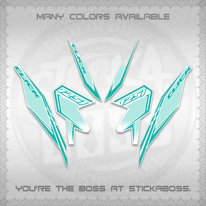 CLICK 125 V3 FOR WHITE DECALS (2026 LINE UP DESIGN) STICKER KITS By STICKABOSS