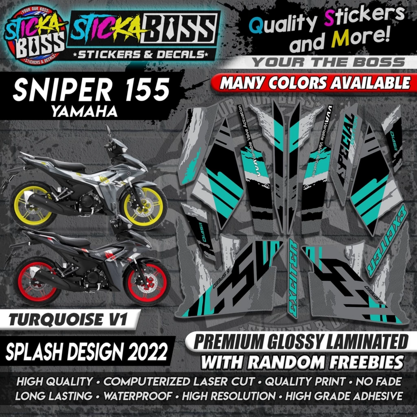Sniper 155 NEW STOCK DECALS (SPLASH DESIGN 2022) MALAYSIAN CONCEPT【WITH FREEBIES】