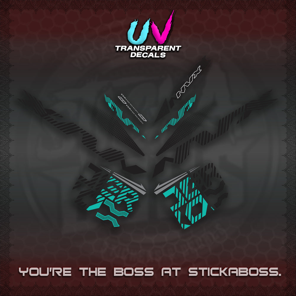 AEROX V2 NVX UV TRANSPARENT DECALS (2024 NEW 001 DESIGN) STICKER DECALS By STICKABOSS