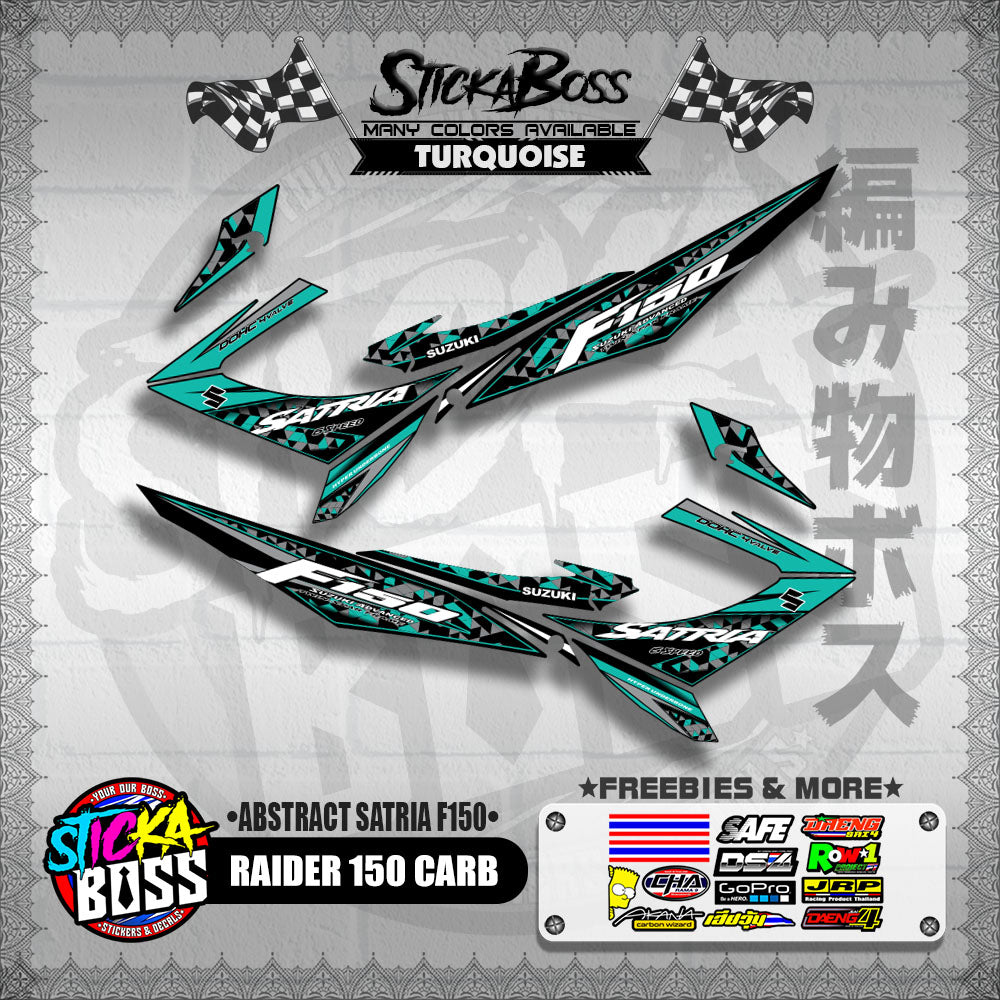 RAIDER 150 CARB DECALS ( ABSTRACT SATRIA F150 ) [ PREMIUM GLOSSY LAMINATED ]【WITH FREEBIES】