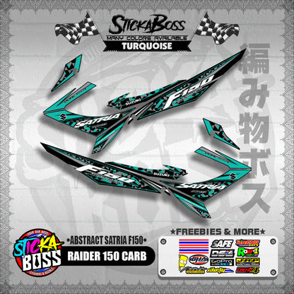 RAIDER 150 CARB DECALS ( ABSTRACT SATRIA F150 ) [ PREMIUM GLOSSY LAMINATED ]【WITH FREEBIES】