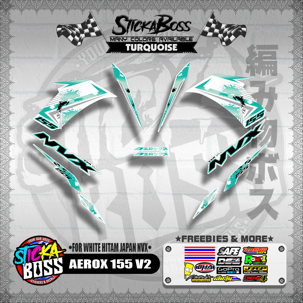AEROX 155 V2 DECALS ( FOR WHITE HITAM JAPAN NVX 2023 )【WITH FREEBIES】