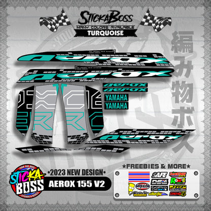 AEROX 155 V2 MALAYSIAN DECALS ( 2023 NEW DESIGN )【WITH FREEBIES】