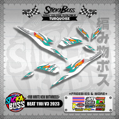 BEAT 110i V3 2023 DECALS ( FOR WHITE NEW HOTWHEELS )【WITH FREEBIES】