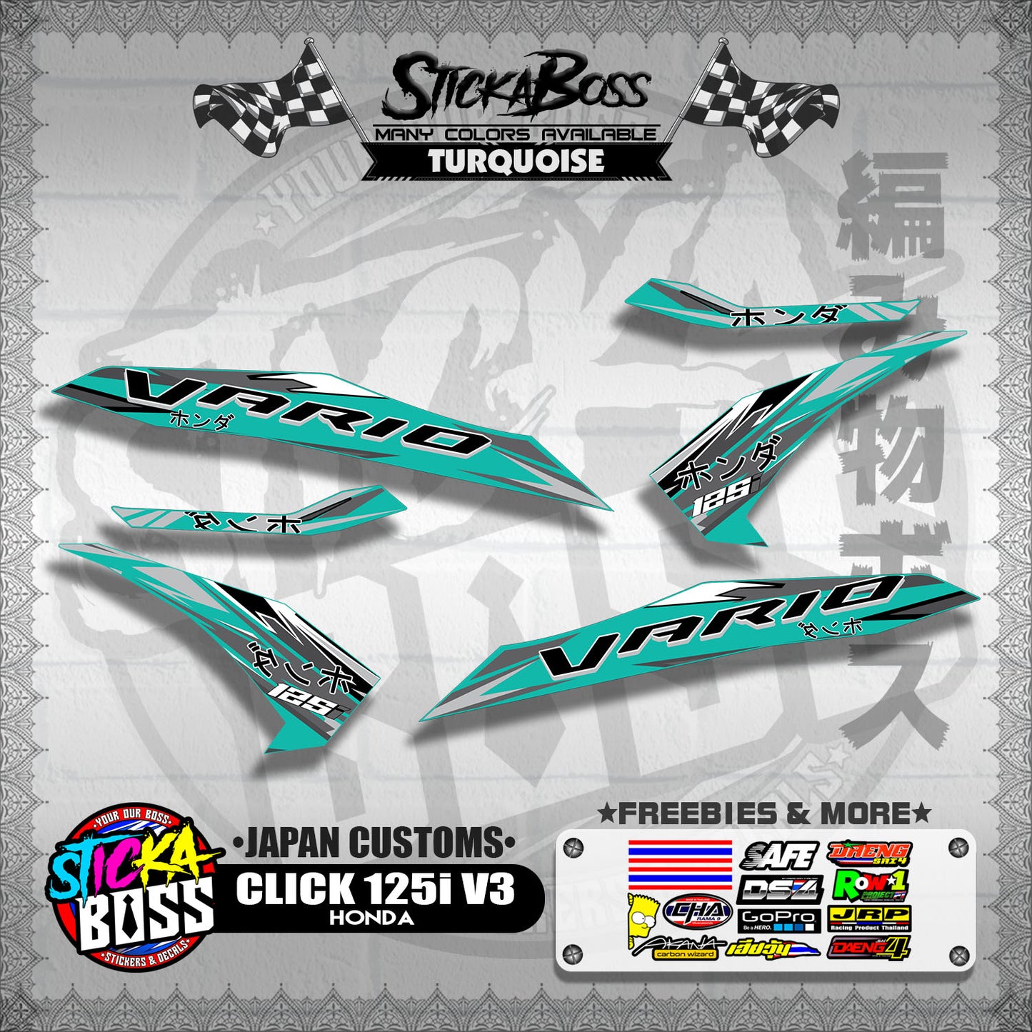 CLICK 125i V3 DECALS ( JAPAN CUSTOMS )【WITH FREEBIES】