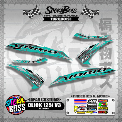 CLICK 125i V3 DECALS ( JAPAN CUSTOMS )【WITH FREEBIES】