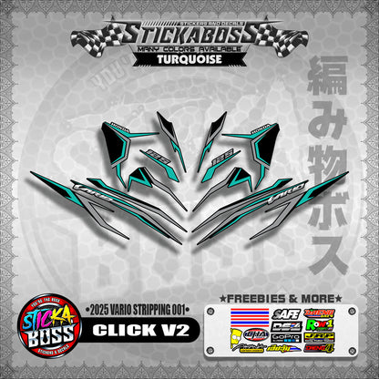 CLICK V2 STICKER DECALS ( 2025 VARIO STRIPPING 001 )【WITH FREEBIES】
