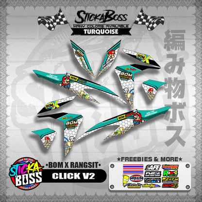 CLICK V2 INDO CONCEPT DECALS ( BOM X RANGSIT )【WITH FREEBIES】