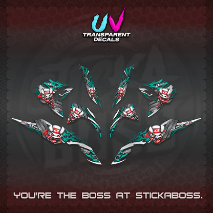 CLICK 125 V3 UV TRANSPARENT DECALS (2026 NEW RCB 2.0 DESIGN) STICKER KITS BY STICKABOSS