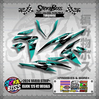 CLICK 125 V2 DECALS ( 2024 VARIO STRIP )【WITH FREEBIES】