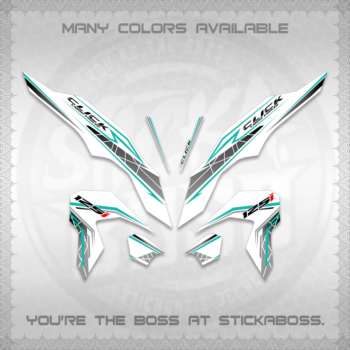 CLICK 125 V3 FOR WHITE DECALS (2023 SIMPLE STRIPE DESIGN) STICKER DECALS By STICKABOSS