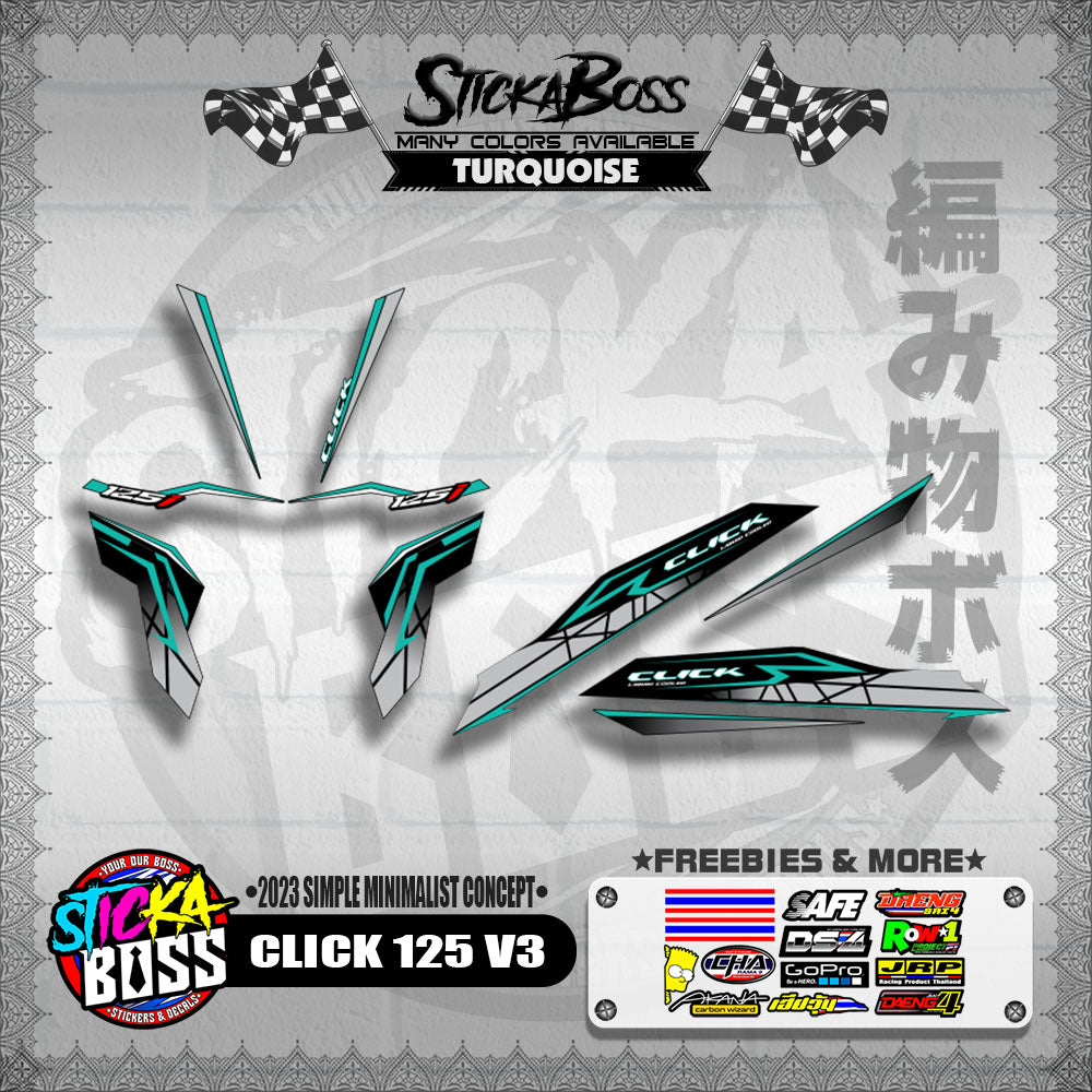 CLICK 125 V3 DECALS ( 2023 SIMPLE MINIMALIST CONCEPT )【WITH FREEBIES】