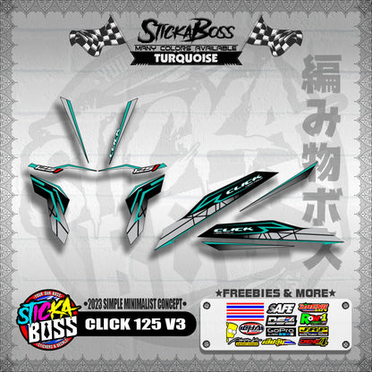 CLICK 125 V3 DECALS ( 2023 SIMPLE MINIMALIST CONCEPT )【WITH FREEBIES】