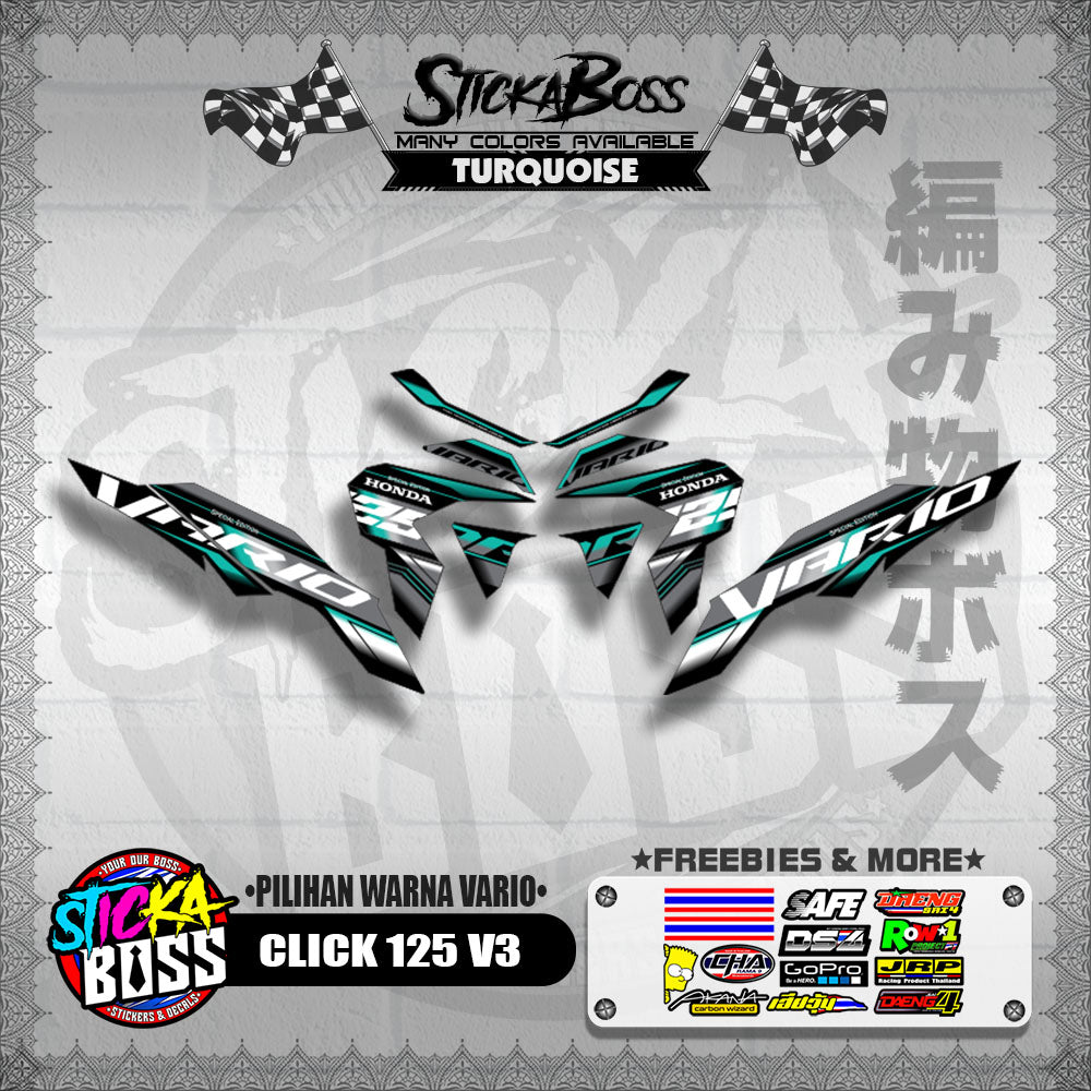 CLICK 125 V3 MALAYSIAN DECALS ( PILIHAN WARNA VARIO )【WITH FREEBIES】