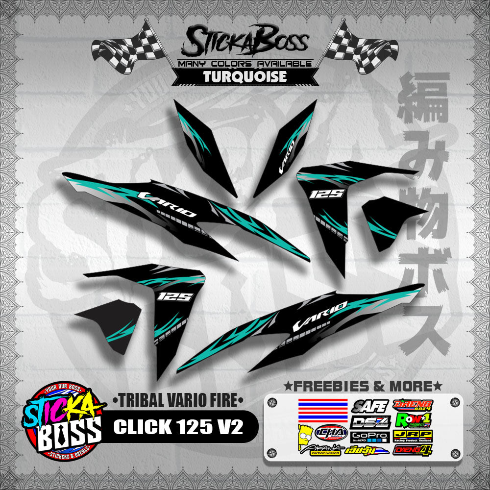 CLICK 125 V2 DECALS ( TRIBAL VARIO FIRE ) 【WITH FREEBIES】