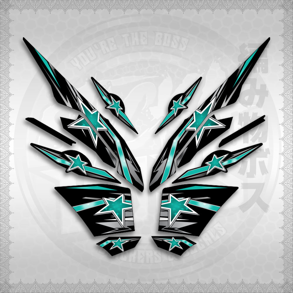 STICKER DECALS for AEROX V3 ALPHA TURBO INDO (AV3LESTSE) By STICKABOSS (SOFIE LAMINATED WATERPROOF)