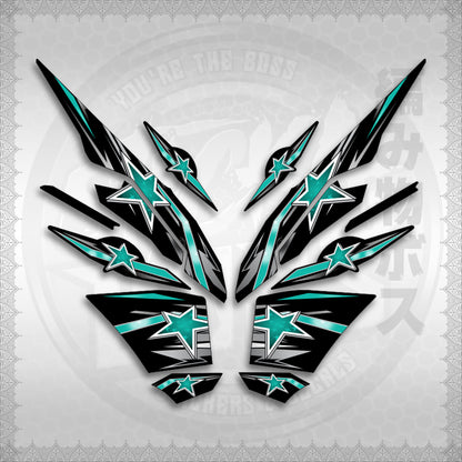 STICKER DECALS for AEROX V3 ALPHA TURBO INDO (AV3LESTSE) By STICKABOSS (SOFIE LAMINATED WATERPROOF)