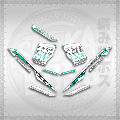 STICKER DECALS for AEROX V3 ALPHA TURBO INDO FOR WHITE (AV3NVBLDE) By STICKABOSS (SOFIE LAMINATED WATERPROOF)