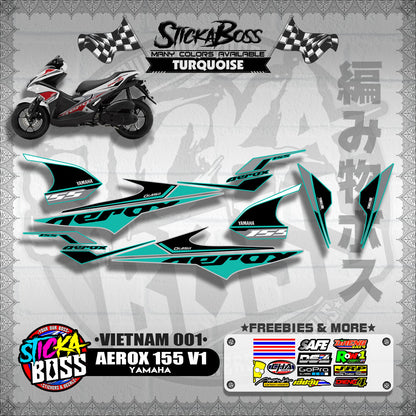 AEROX 155 V1 DECALS ( VIETNAM 001 )【WITH FREEBIES】
