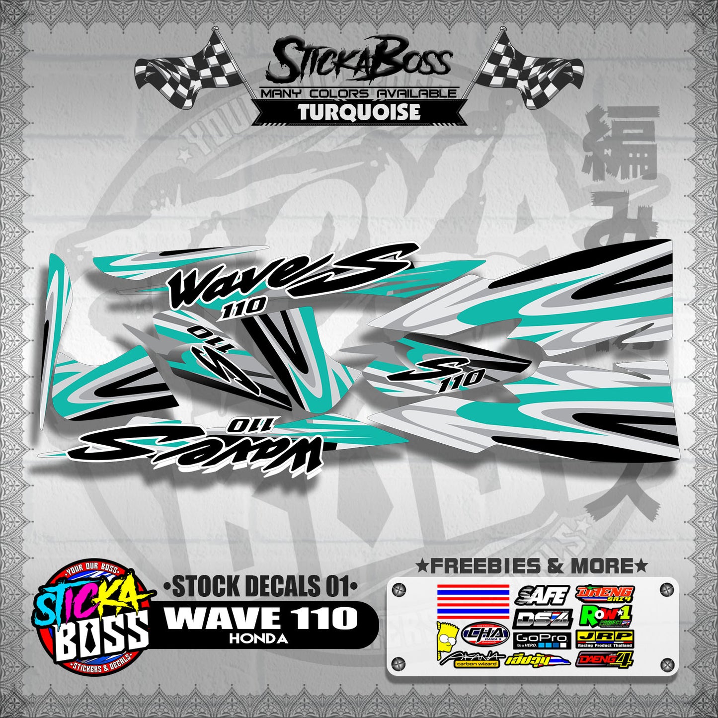 HONDA WAVE 110 ( STOCK DECALS 01 )【WITH FREEBIES】