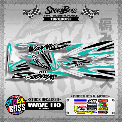 HONDA WAVE 110 ( STOCK DECALS 01 )【WITH FREEBIES】