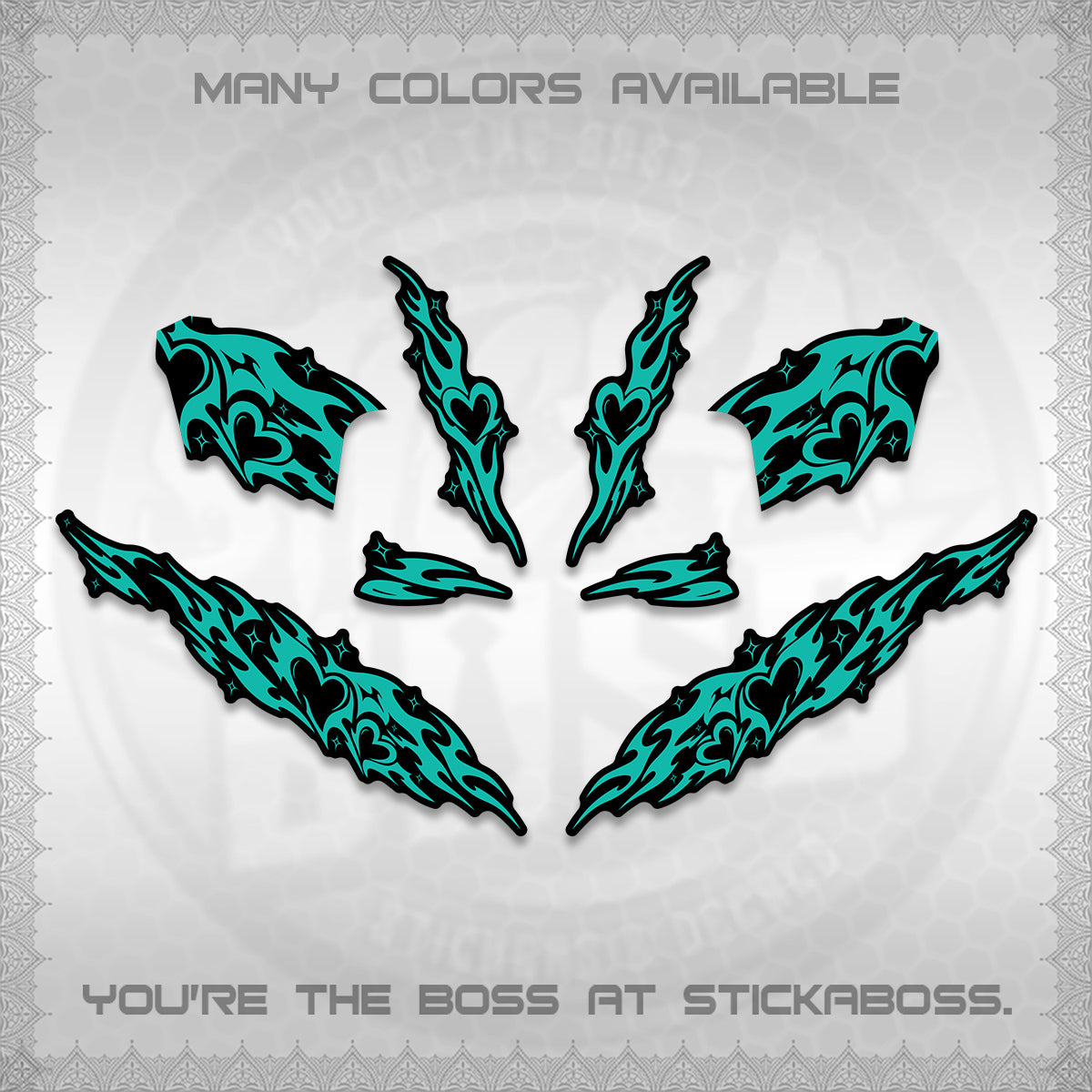 CLICK 125 V2 DECALS (2026 STRIPING HEART DESIGN) STICKER KITS BY STICKABOSS