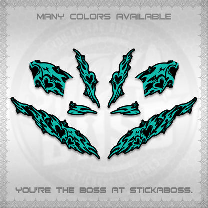CLICK 125 V2 DECALS (2026 STRIPING HEART DESIGN) STICKER KITS BY STICKABOSS